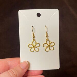Gold Wire Floral Earrings